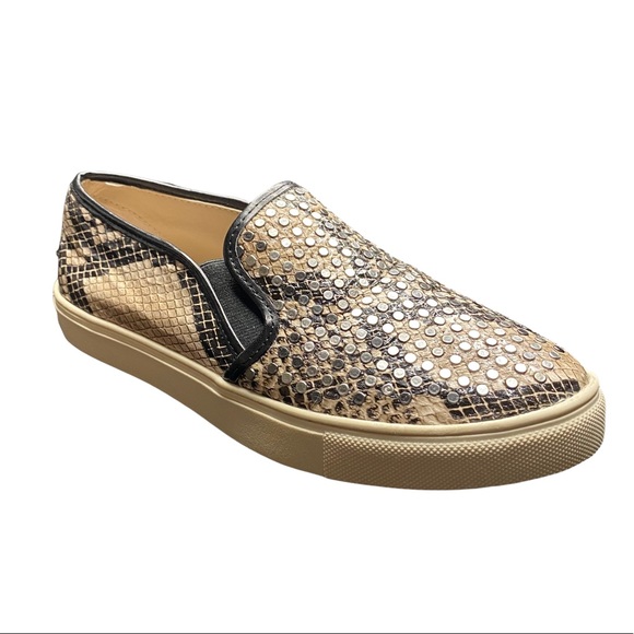 Steve Madden Shoes - Steve Madden Eros Studded Snake Print Slip On Skater Sneaker